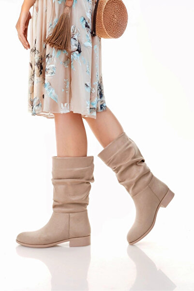 ZENGEZUR MALL Drnds Plod Beige Suede Boots (222131) (Size: 39)