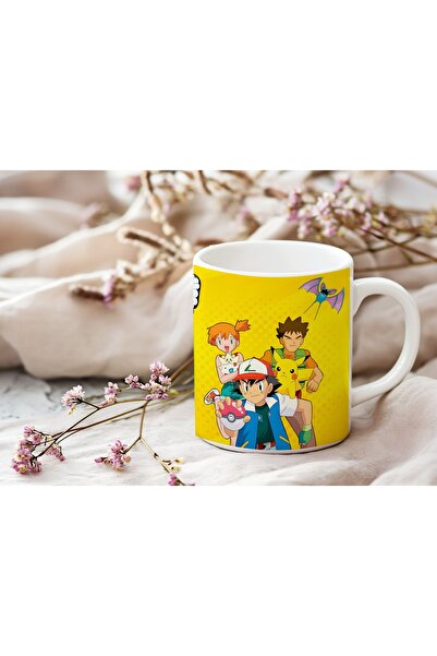 Beramussa كوب ملون بتصميم بوكيمون - هدية مطبوعة خصيصًا مع شخصيات آش وبيكاتشو ...