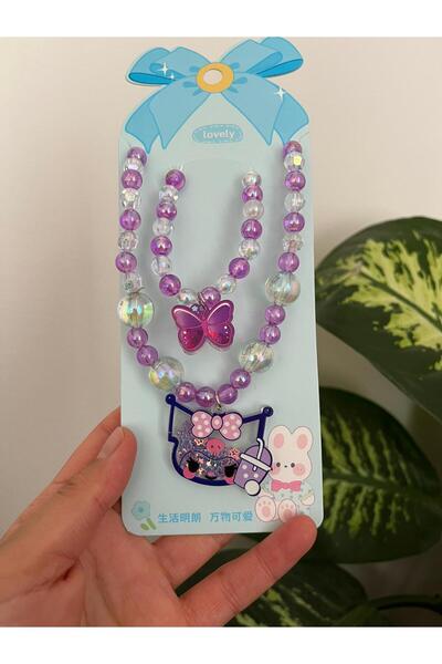EMKSHOP ŞIK KUROMİ HELLO KİTTY MODEL ÇOCUK KOLYE BİLEKLİK SETİ