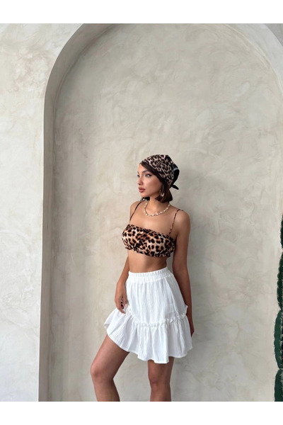 ZENGEZUR MALL Drnds Gypsy Linen Skirt White S24808 (214932) (Size: S)