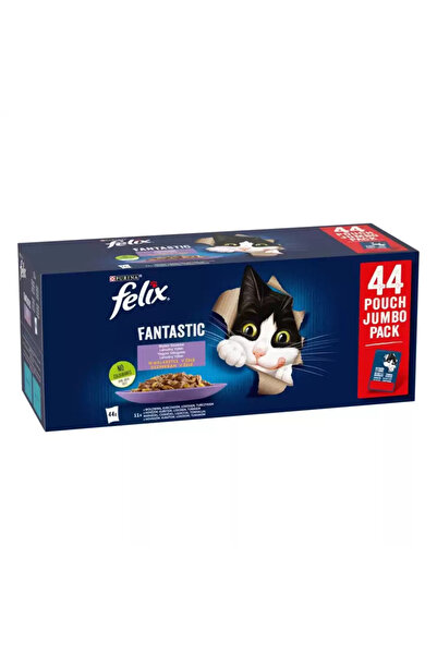FELIX Fantastic, Multipack, Beef/Chicken/Salmon/Tuna in jelly, 44x85g
