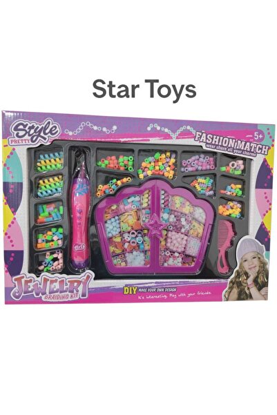 STAR TOYS Beading and bracelet-making set for girls with a matching pen –