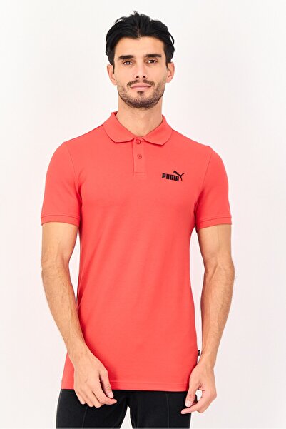 Puma Men Slim Fit Short Sleeve Essential Pique Outdoor Polo Shirt, Red