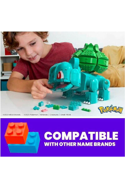 Mega Construx Pokémon Jumbo Bulbasaur Building Set, 789 Pieces, Multicolored Green, 10+ Years
