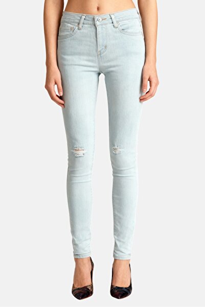 Levi's Women Super Skinny Fit Mid Rise Stretchable Jeans, Washed Blue
