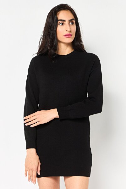 Don't Call Me Jennyfer Women Solid Sweater Dress, Black