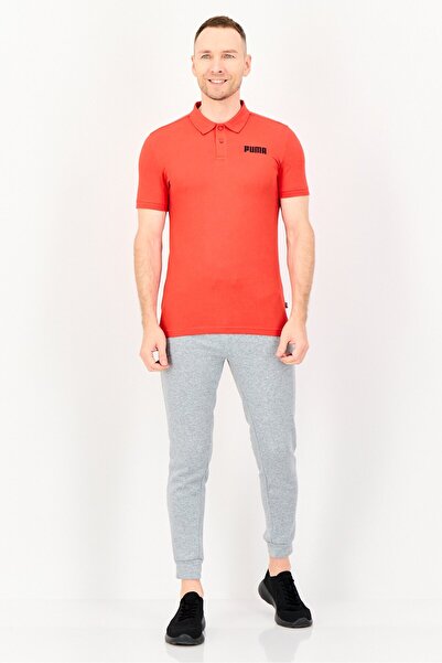 Puma Men Slim Fit Embroidered Logo Short Sleeve Outdoor Polo Shirt, Red