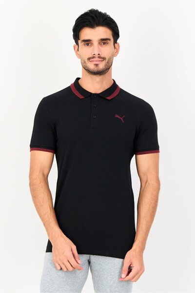 Puma Men Sportswear Fit Short Sleeve Outdoor Polo Shirt, Black