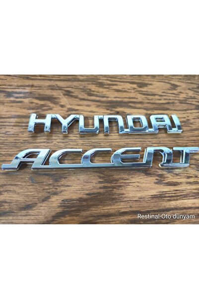 restinal Hyundai Accent Bagaj Amblem Yazısı Seti 3D Arka Kapı Amblem Logo 3MB...