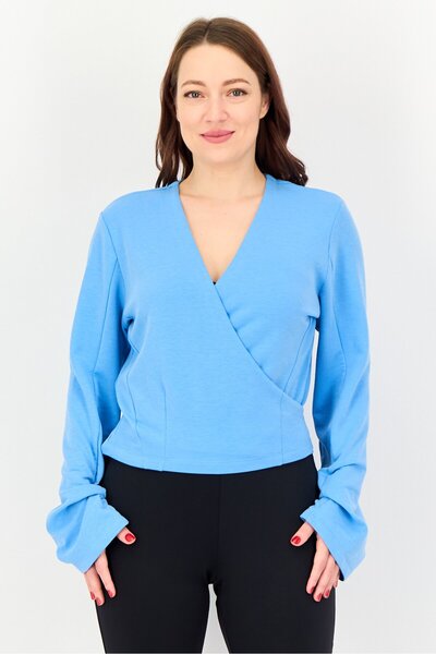 adidas Women Sportswear Fit Long Sleeve Yoga Cover Up, Blue