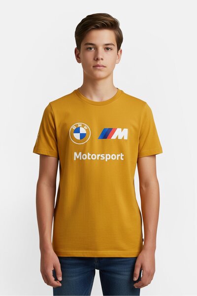 Puma تي شيرت أساسي بأكمام قصيرة وشعار العلامة التجارية للأولاد من BMW Motorsp...