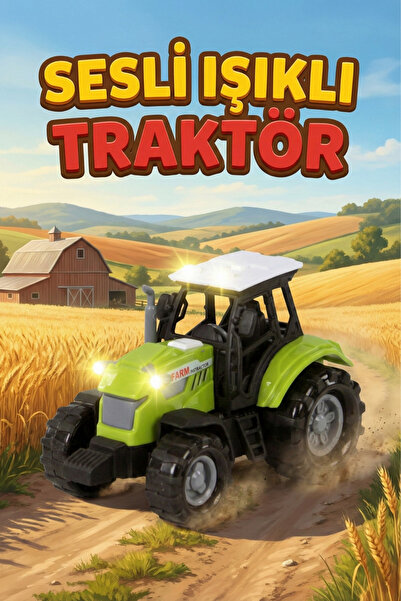 craftivio Sesli ve Işıklı Oyuncak Traktör - Yeşil Gerçekçi Çiftlik Aracı (11 cm)