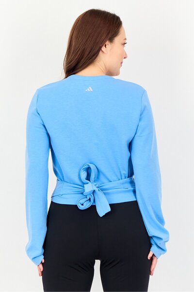 adidas Women Sportswear Fit Long Sleeve Yoga Cover Up, Blue