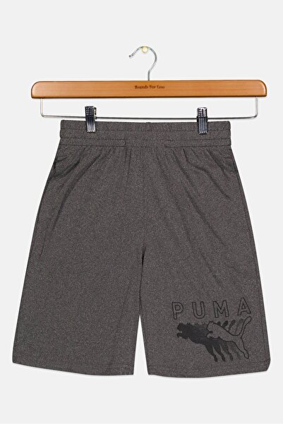 Puma Kids Boy Sportswear Fit Brand Logo Training Shorts, Heather Charcoal