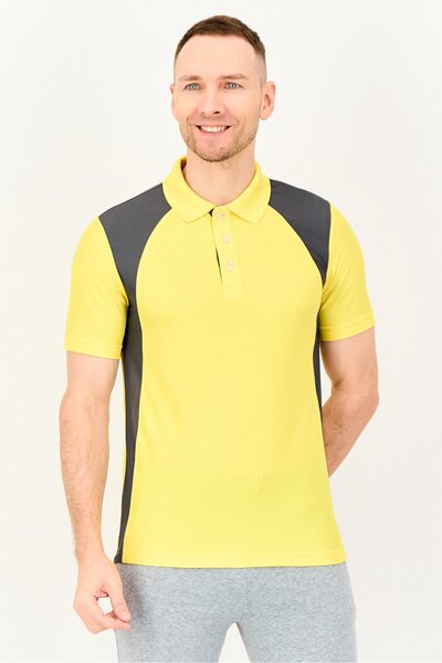 Puma Men Regular Fit Short Sleeve Training Polo Shirt, Yellow