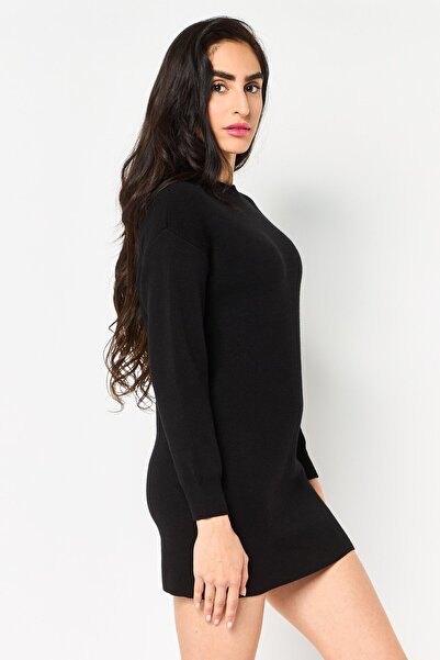 Don't Call Me Jennyfer Women Solid Sweater Dress, Black