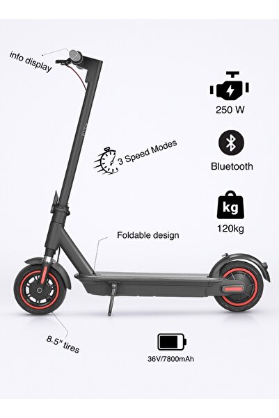 niyazi Foldable electric scooter, 3 speeds, 36V, 7800mAh, wide tires
