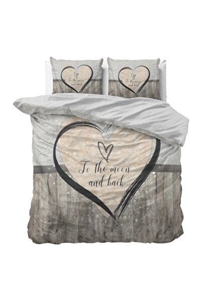 Sleeptime Love To The Moon And Back Bedding Set, Microfiber, Anti-Allergic, Gray, 200x200/220 cm