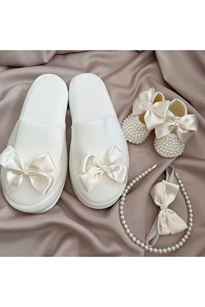 maviden Anne Lohusa seti & İncili bebek ayakkabısı | Mini Set