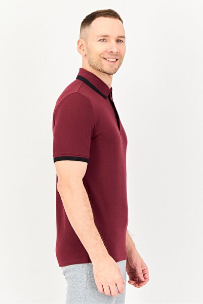 Puma Men Sportswear Fit Short Sleeve Essential Pique Tipping Outdoor Polo Shirt, Maroon