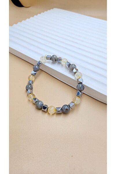 AURA Labradorite & Citrine Natural Stone Bracelet