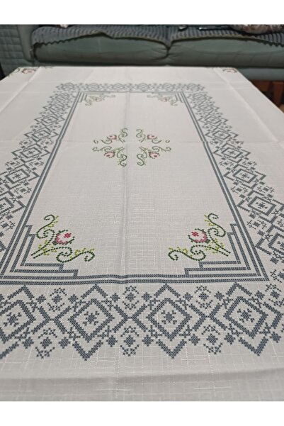 froyalife Față de masă, fără sudură, rezistentă la pete, gri, cu model de cad...