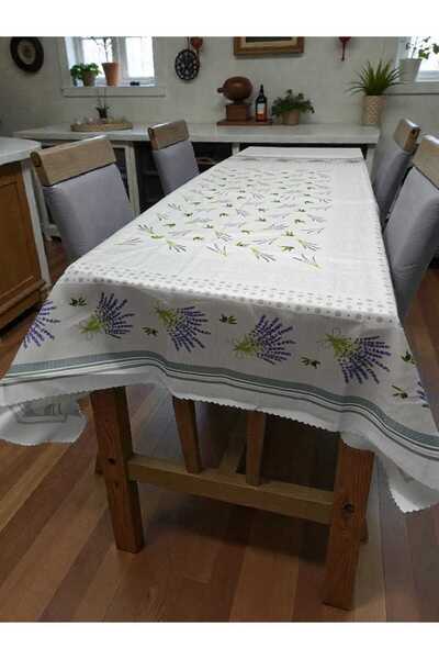 froyalife Față de masă, fără sudură, rezistentă la pete, cu model lavandă, pentru balcon și bucătărie, imprimare digitală 110x150