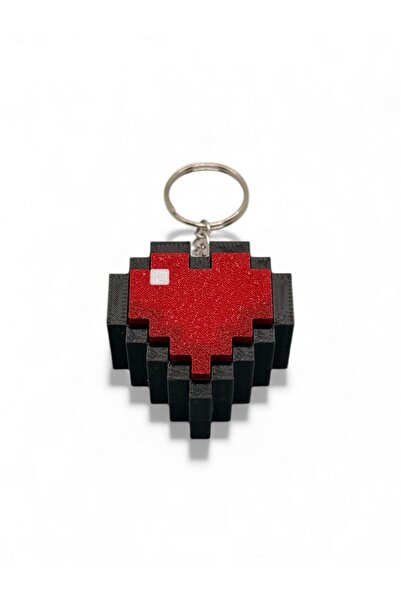 Sağlıkçı Shopping Pixel Art Kalp Temalı Blue Switch Mekanik Klavye Tuşlu Klik Sesli Anahtarlık Çanta Süsü Charm