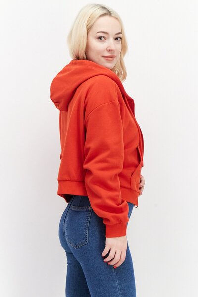 Don't Call Me Jennyfer Women Full Zip Front Pocket Fleece Hoodies, Red