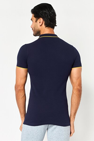 Puma Men Sportswear Fit Short Sleeve Embroidered Logo Outdoor Polo Shirt, Navy