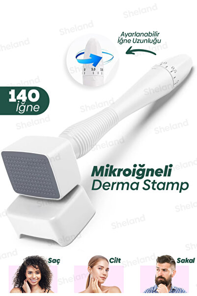 Sheland Dermastamp 140 Titanyum İğneli ,Ayarlanabilir 10 İğne 0.25 mm - 3.00 ...