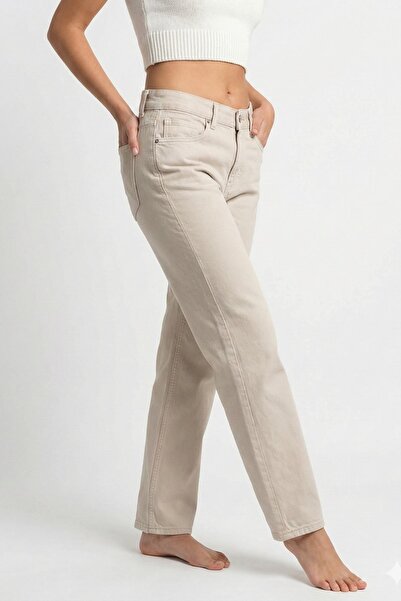 katalya Soft Premium Straight Fit Women's Gabardine Trousers-Beige