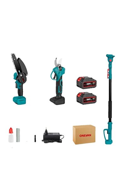 Campion MOTOYAMA JAPAN Chain saw, brushless motor, adjustable lengths, 2 batteries, 1.08 m / 1.57 m / 2.01 m