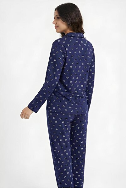 MORRO Stretch Fabric Viscose Long Sleeve Women's Pajama Set |   Comfortable Button-Down Collar Stylish Nightgown Home Wear