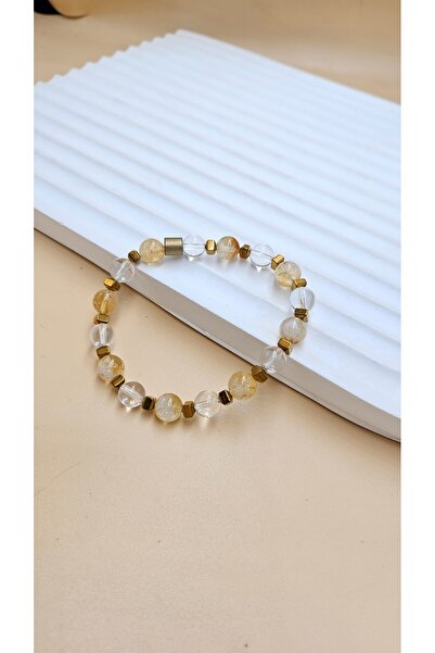 AURA Citrine&Crystal Quartz&Hematite Natural Stone Bracelet