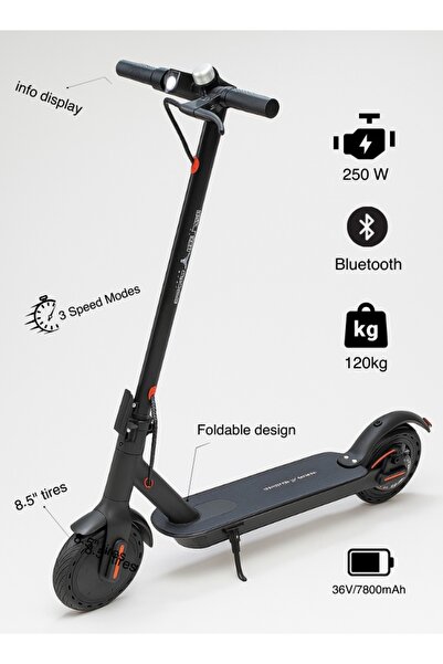 niyazi Electric scooter for adults, 36V, 250W, 3 driving modes, Bluetooth, he...