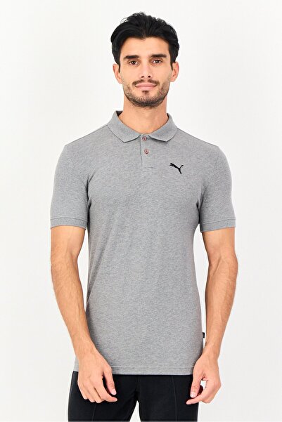 Puma Men Slim Fit Short Sleeve Embroidered Logo Outdoor Polo Shirt, Grey