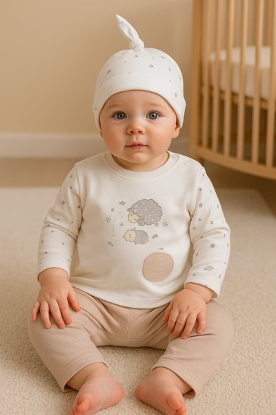 KapsülBebek 100% Organic Cotton 3-Piece Baby Set