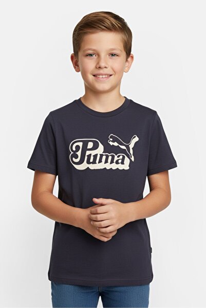 Puma Kids Boy Sportswear Fit Short Sleeve Outdoor T-Shirt, Grey