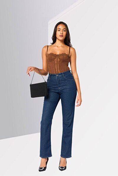 G-STAR RAW Women Straight Fit Washed Stretchable Denim, Navy