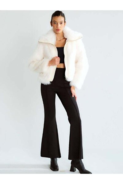 Robin 99459 Faux Fur Coat Ecru