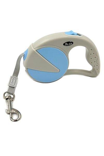 OEM Lesa Rectractabila caini talie mica/medie Gri cu Bleu, 5m, max. 20kg