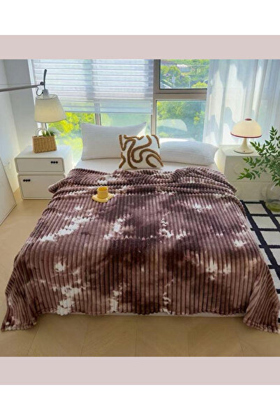 Truva Grup Cocolino Embossed Striped Blanket, 200x230 cm – Fluffy Blanket for Double Bed