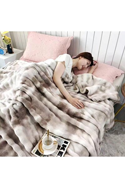 Truva Grup Fluffy Blanket Double Bed 200x230 cm – Faux Rabbit Fur, Ultra Soft