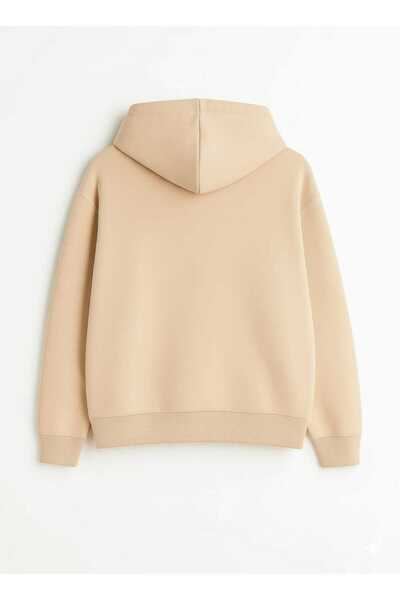 woonkey Unisex Hooded Hoodie Minimum Printed Sweatshirt Trend Model %100 Cotton