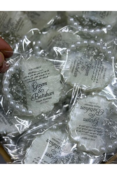 Gami Handmade İncili gümüş magnet Nikah hatırası söz nişan düğün hediyelik or...