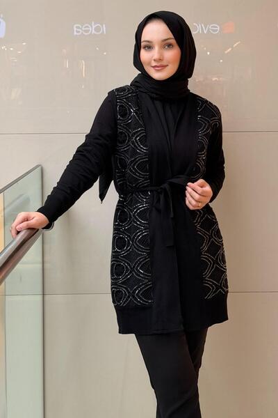 Ghisa Sequin Guipure Detailed Knitwear Cardigan