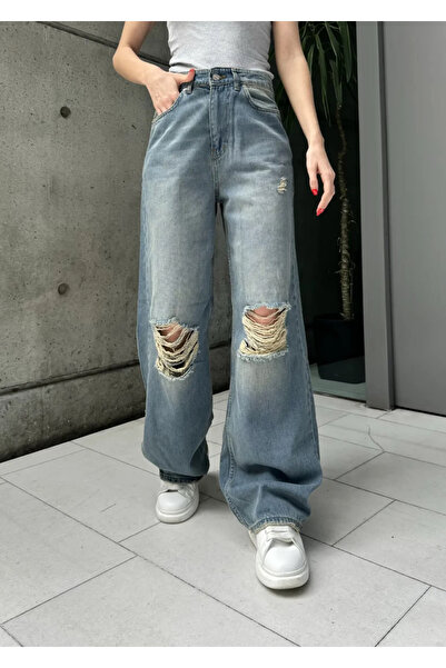 Weekeep Ripped Detail Retro Jean Pants