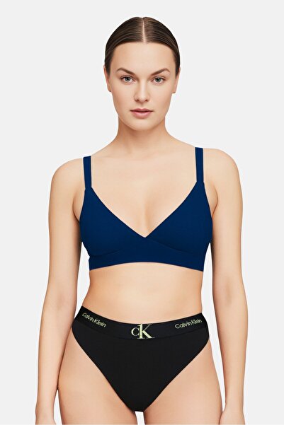 Calvin Klein Women Brand Logo High Leg Pull On Tong, Black