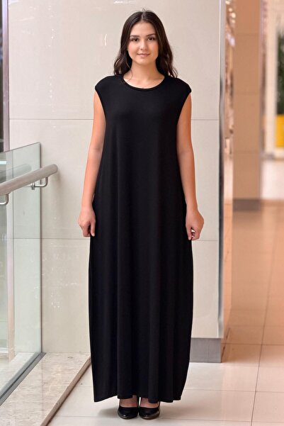 Nurcan Çetin Sleeveless Full Length Viscose Dress